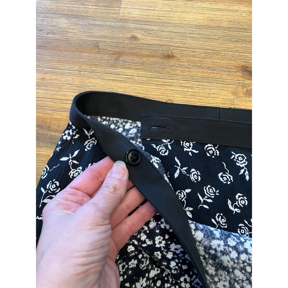 Rag & Bone Liv Wrap Skirt Black Floral Asymmetrical Size 4 Boho Whimsy Goth - Picture 7 of 10